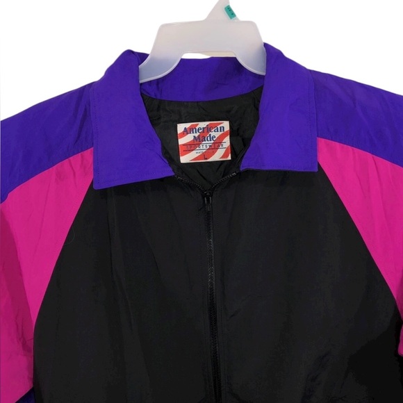 Vintage American Made Sportswear Men's Zip Up Jacket Windbreaker Size L - Picture 5 of 9